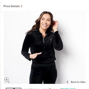 Juicy Couture Velour Cropped Hoodie size XL